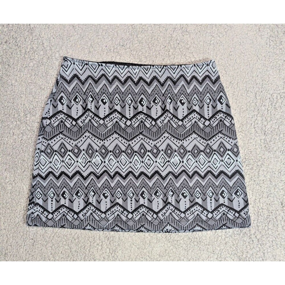 Athleta Womens Athletic Skirt Small Gray Monarch Geometric Stretch Pocket